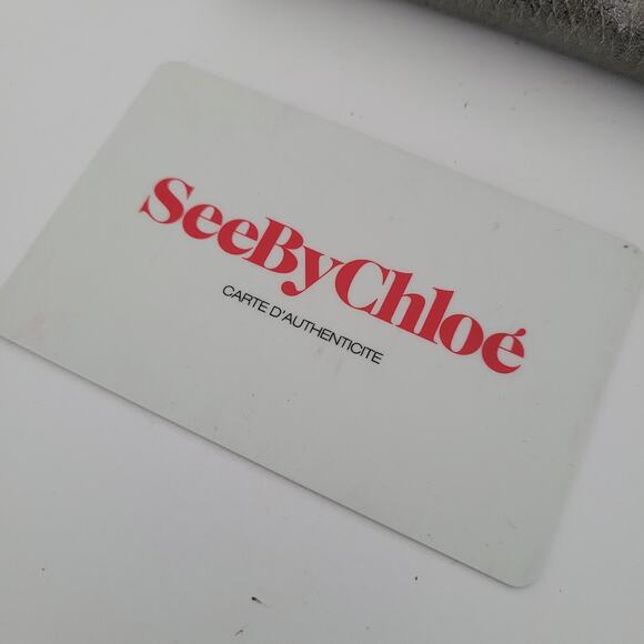 See By Chloe Geniue Pebble Leather Long Wallet Metalic Silver Envelope Designer - Picture 7 of 10